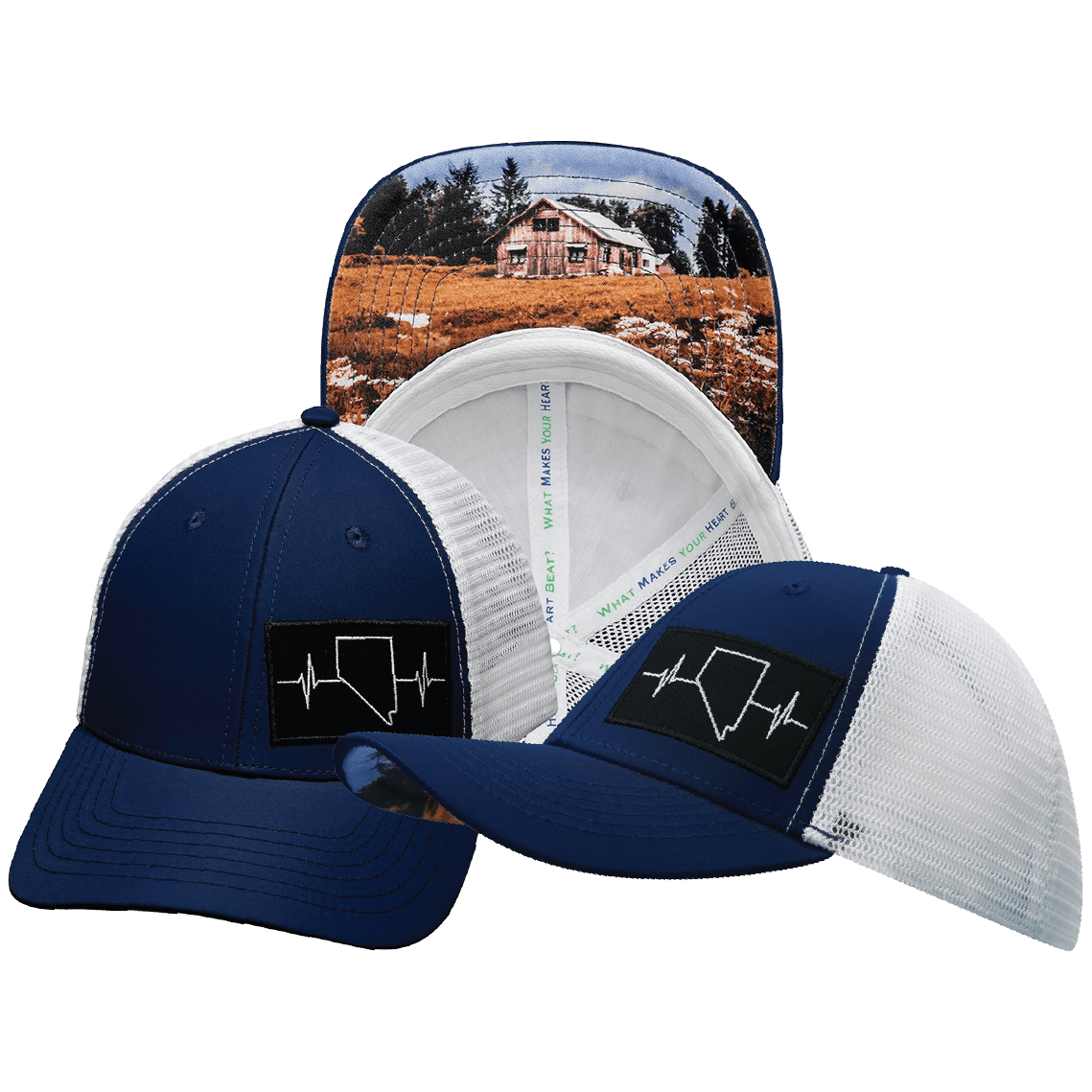 Nevada Hat - Low Profile - Navy / White - Trucker Mesh