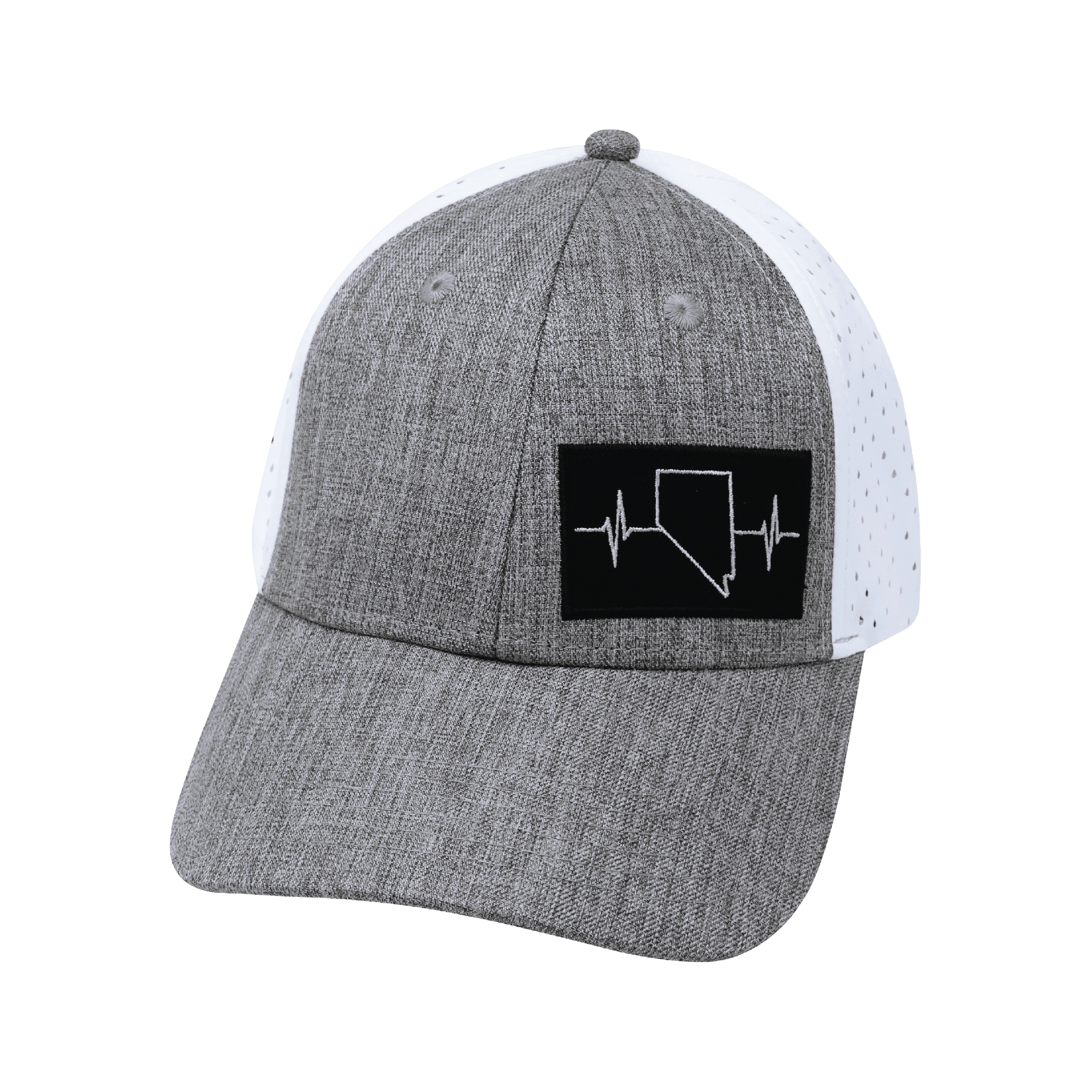 Nevada Hat - Low Profile - Ponytail - Heather Gray / White - Laser Mesh