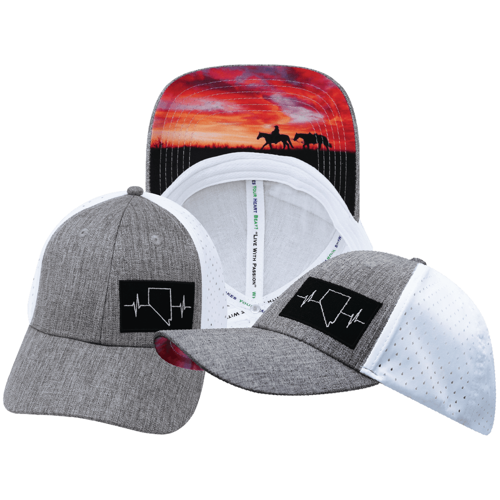 Nevada Hat - Low Profile - Ponytail - Heather Gray / White - Laser Mesh