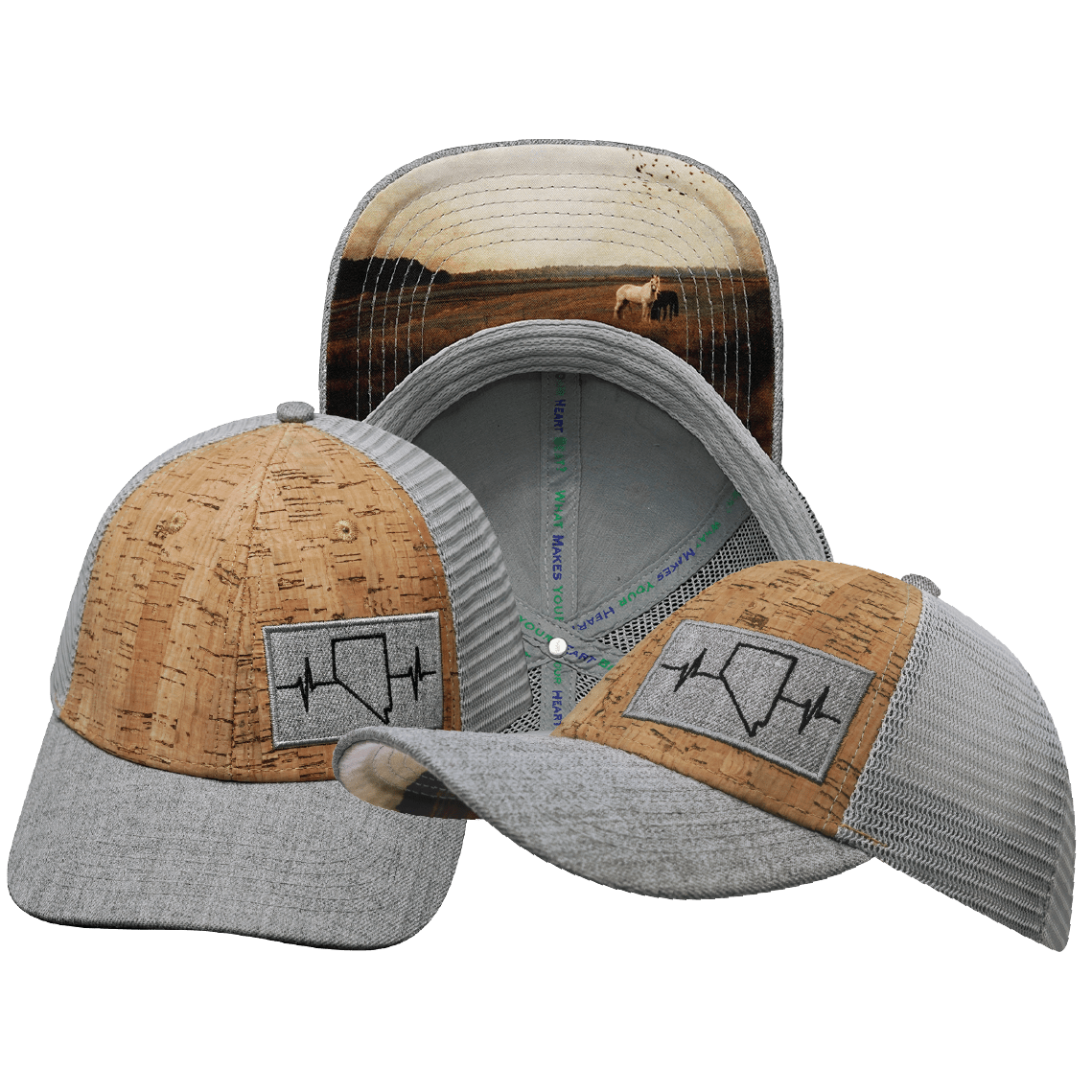 Nevada Hat - Low Profile - Cork - Heather Gray / Gray - Trucker Mesh