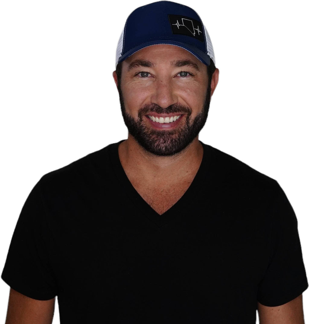 Nevada Hat - Low Profile - Navy / White - Trucker Mesh