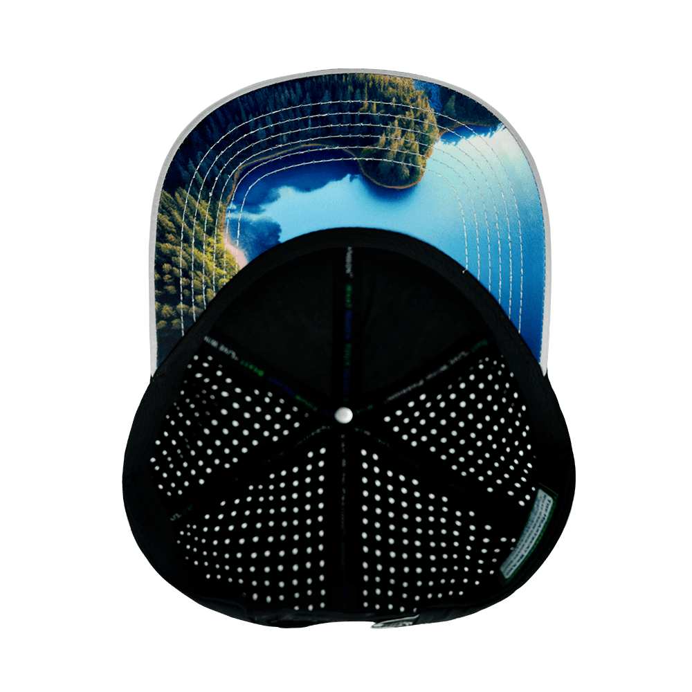 Paddle Board Hat - Baseball Hat Fit - Gray / Black - Laser Mesh
