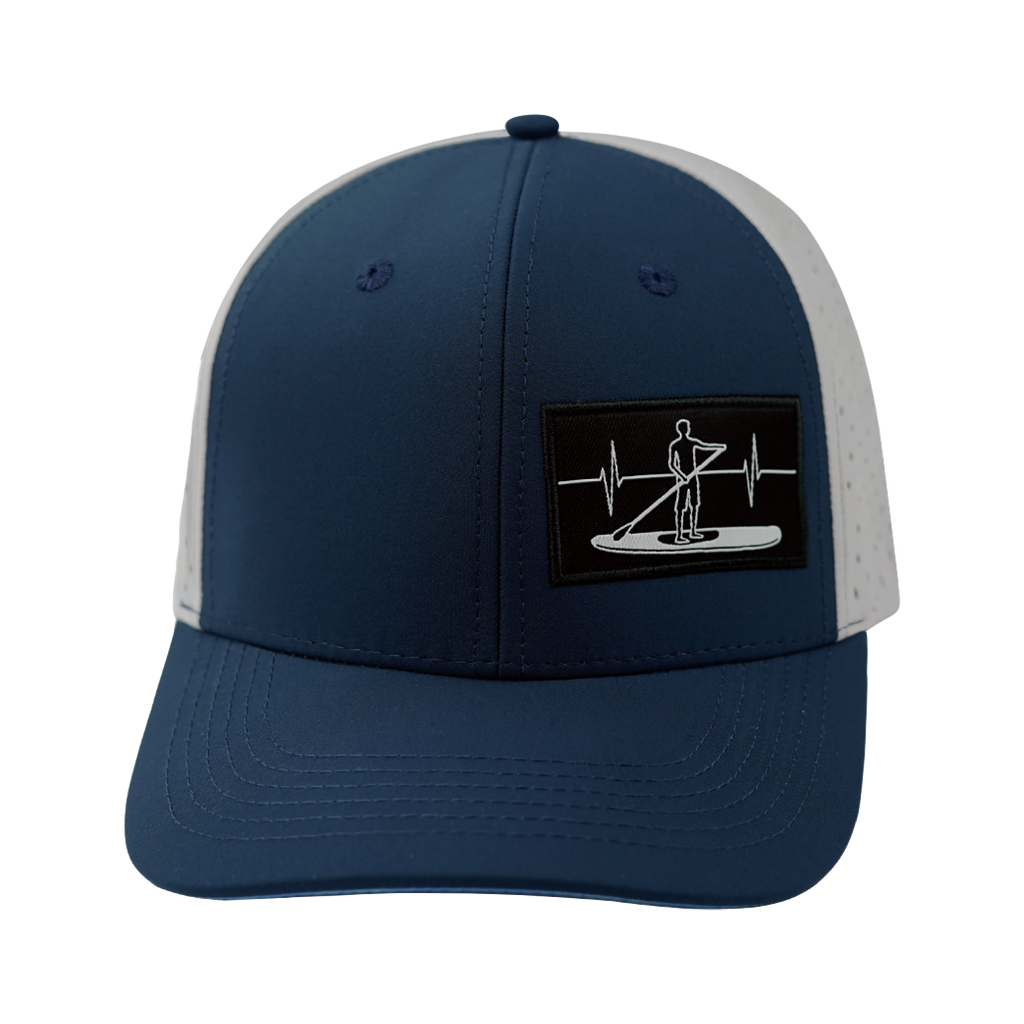 Paddle Board Hat - Baseball Hat Fit - Navy / Gray - Laser Mesh
