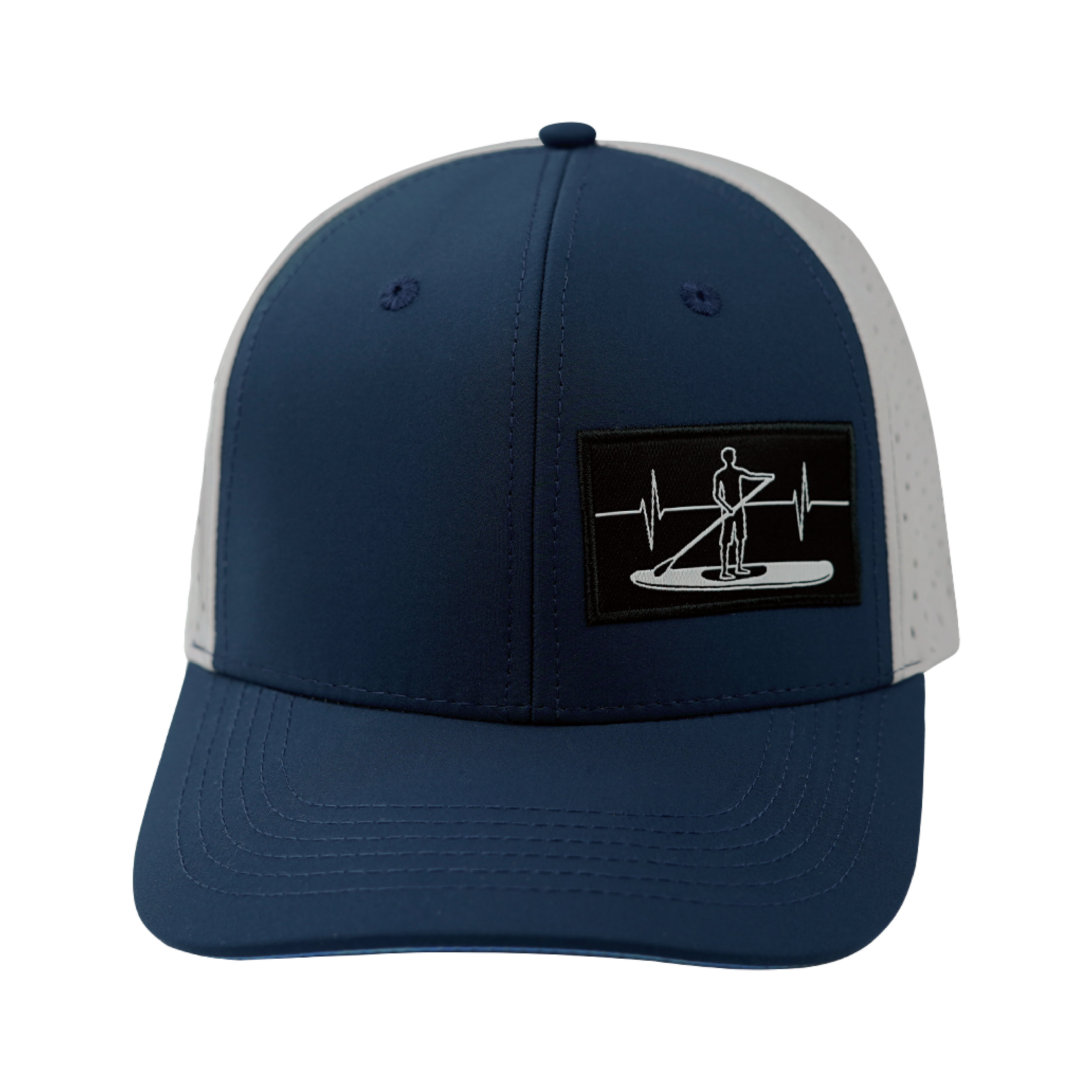 Paddle Board Hat - Baseball Hat Fit - Navy / Gray - Laser Mesh