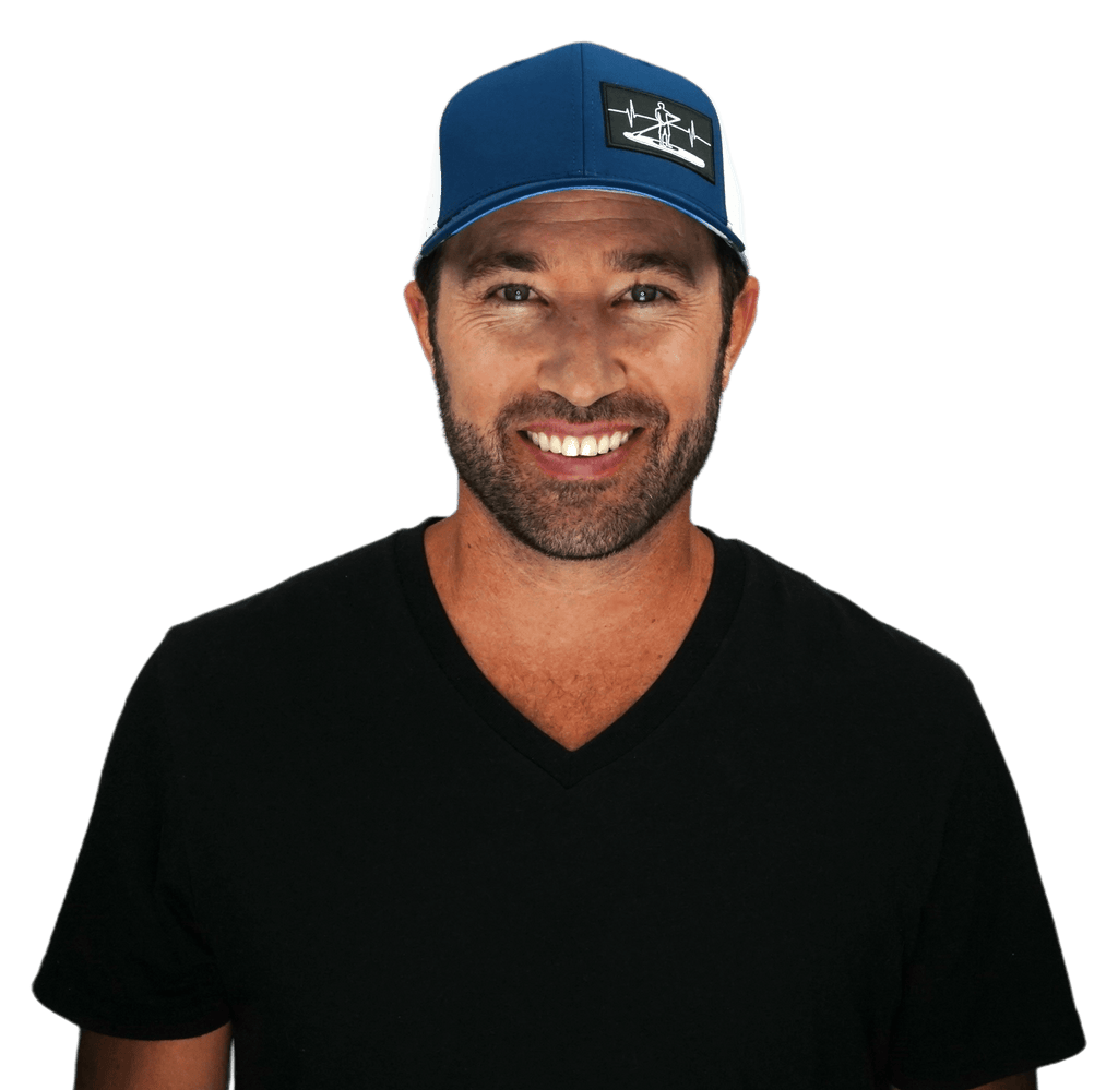 Paddle Board Hat - Baseball Hat Fit - Navy / Gray - Laser Mesh
