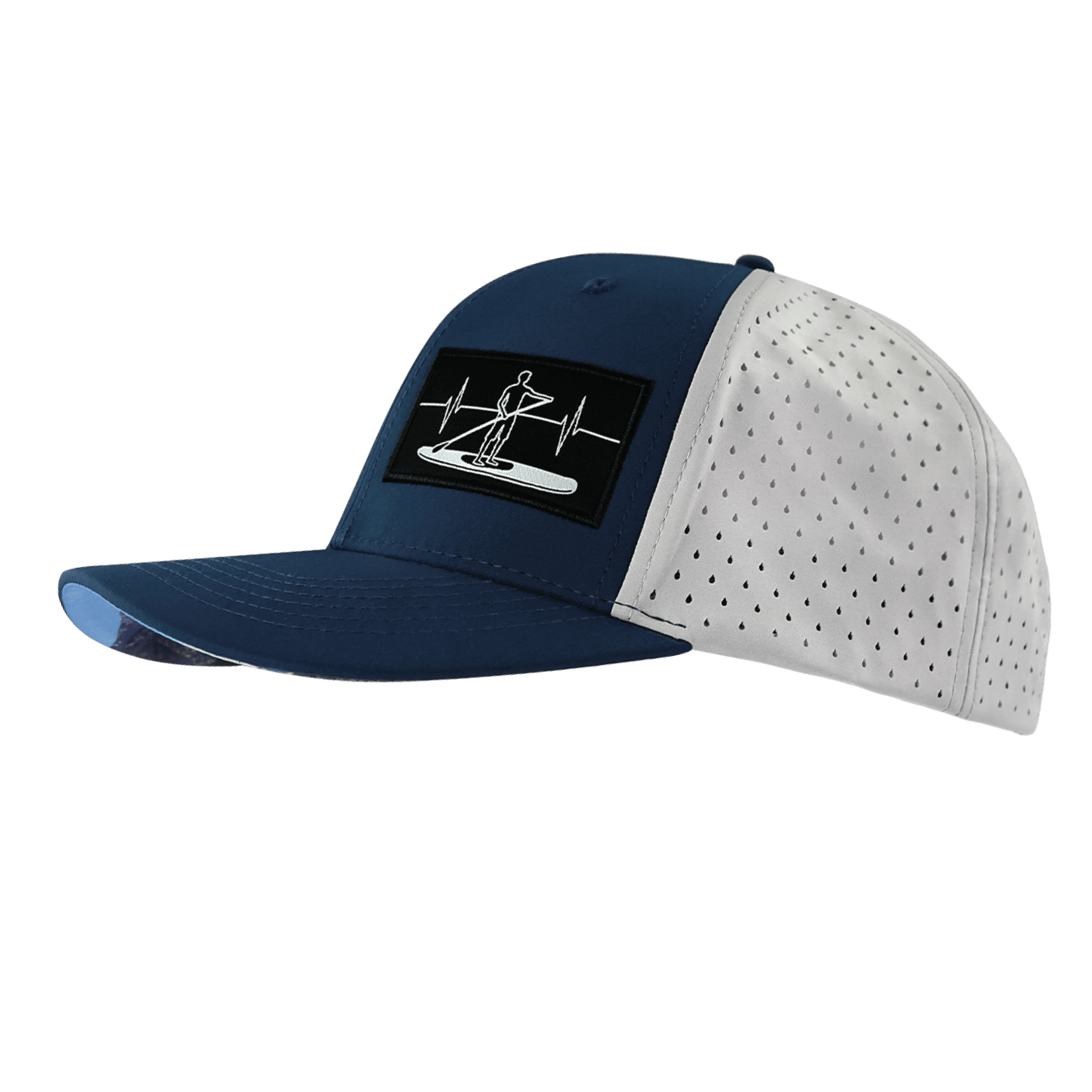 Paddle Board Hat - Baseball Hat Fit - Navy / Gray - Laser Mesh