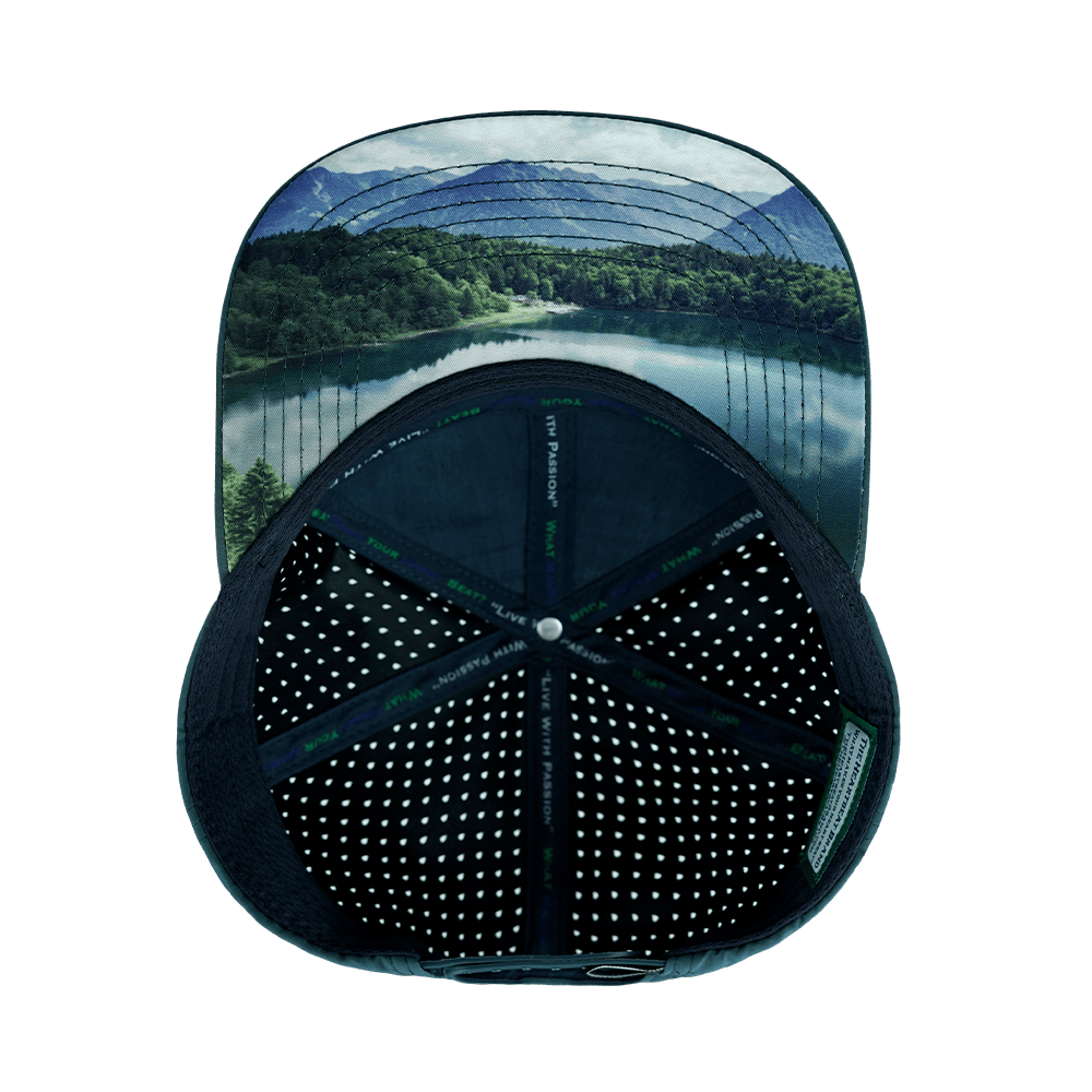 Paddle Board Hat - Flat Bill - Cork - Dark Teal / White - Laser Mesh