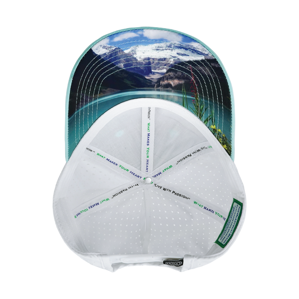 Paddle Board Hat - Low Profile - Ponytail - Mint / White - Laser Mesh