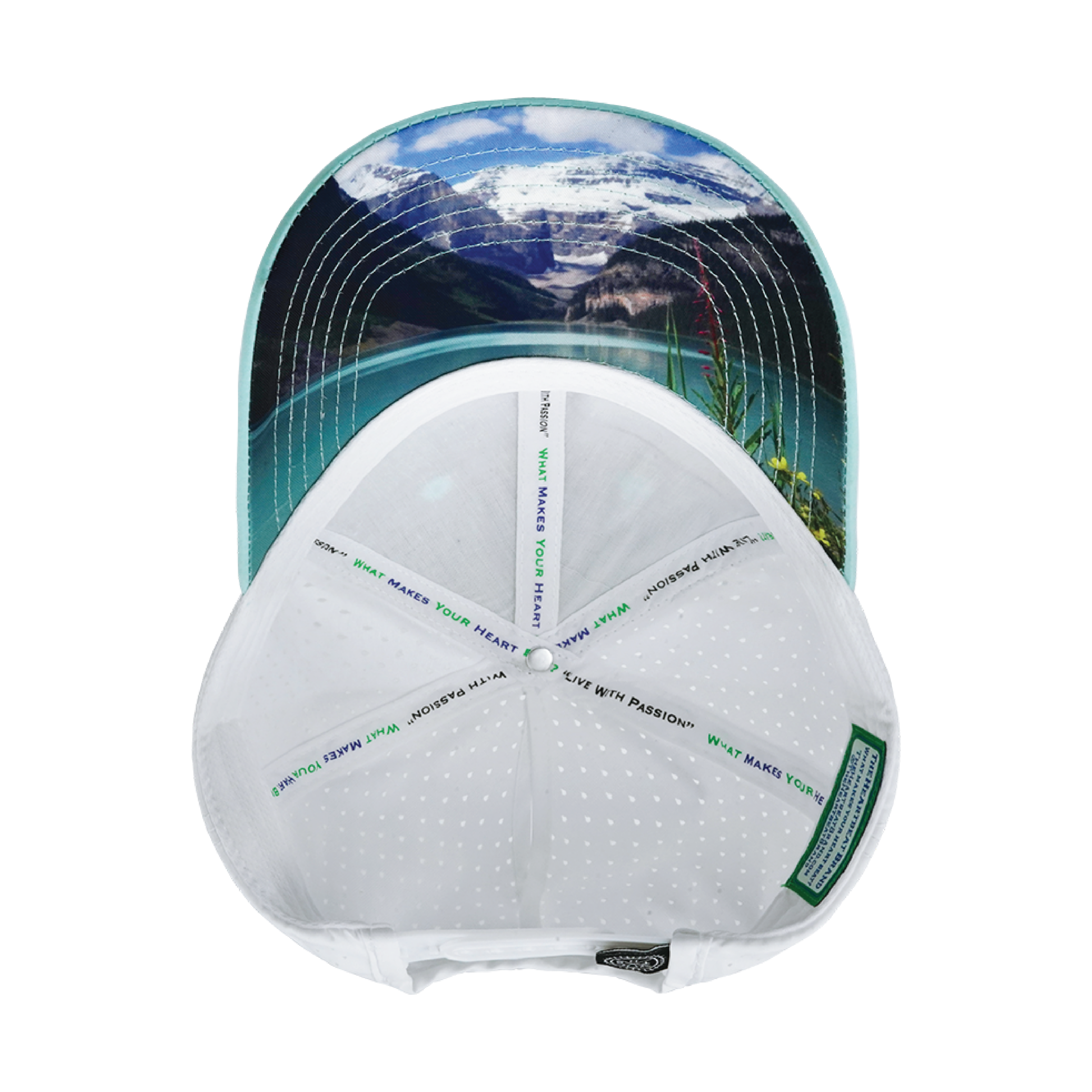 Paddle Board Hat - Low Profile - Ponytail - Mint / White - Laser Mesh