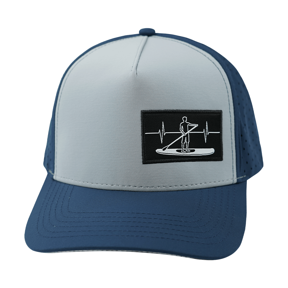 Paddle Board Hat - Trucker Hat - Dark Blue / Gray Blue - Laser Mesh