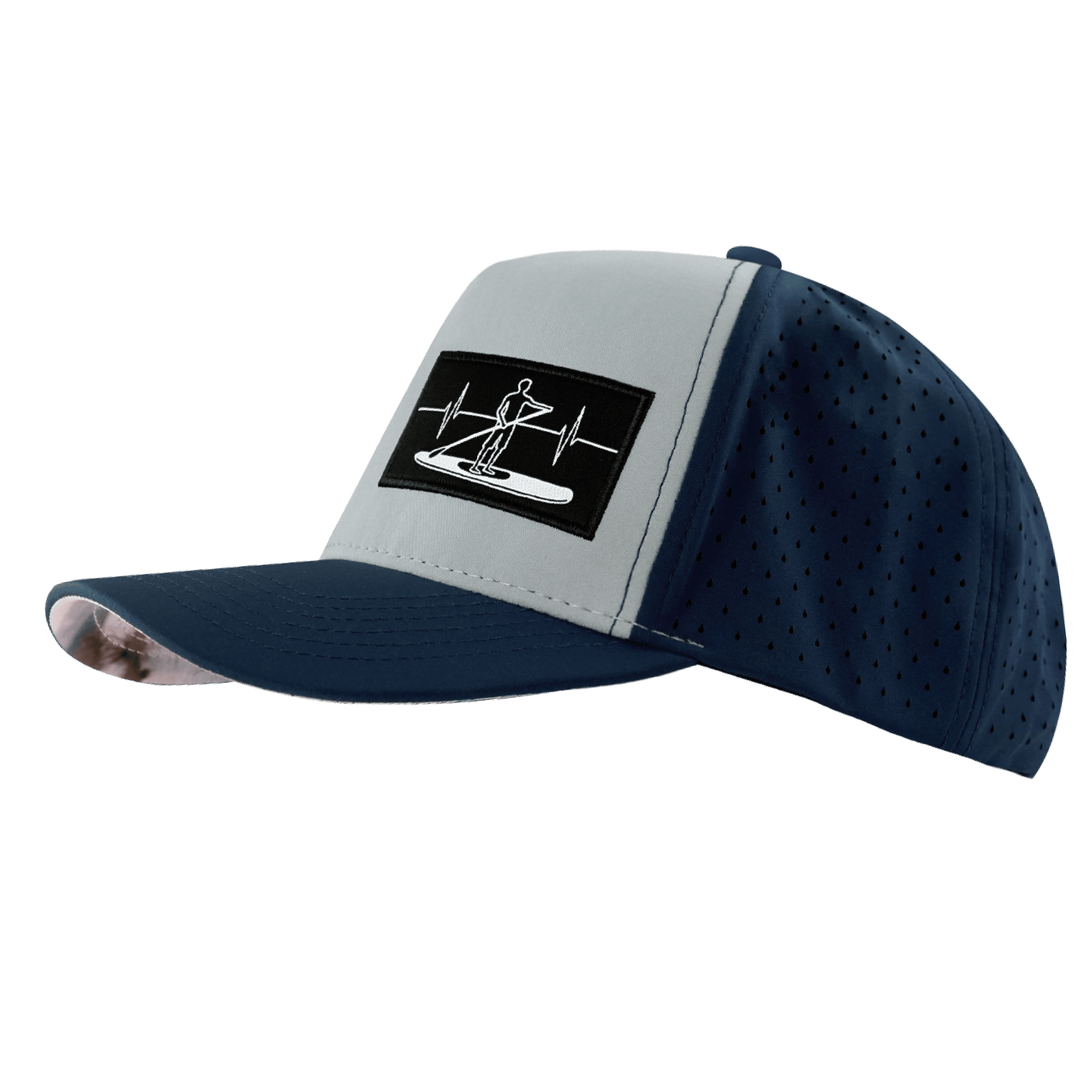 Paddle Board Hat - Trucker Hat - Dark Blue / Gray Blue - Laser Mesh
