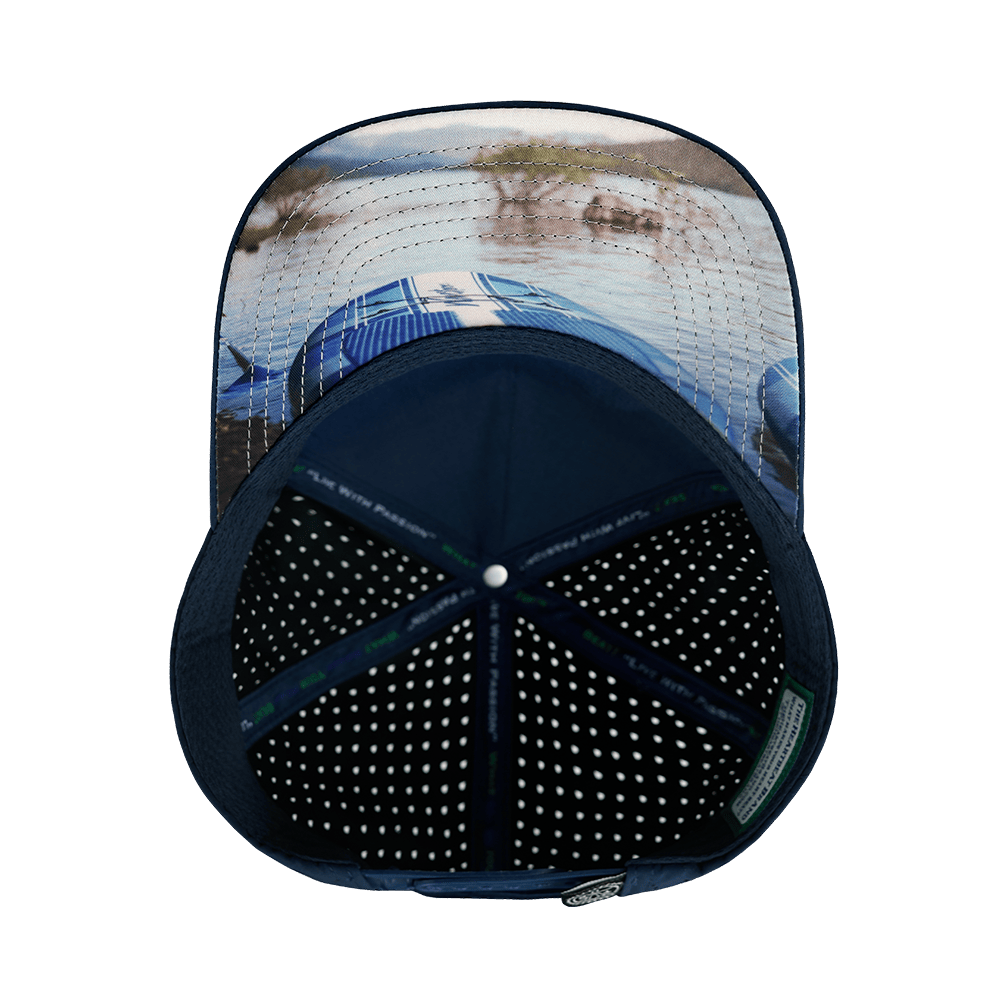 Paddle Board Hat - Trucker Hat - Dark Blue / Gray Blue - Laser Mesh