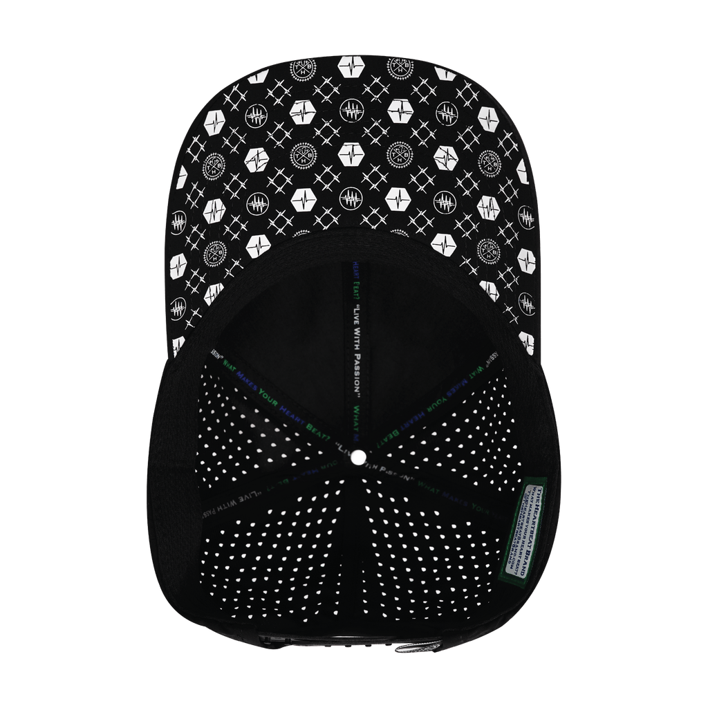 Pickleball Hat - Low Profile - Ponytail - Black - Laser Mesh