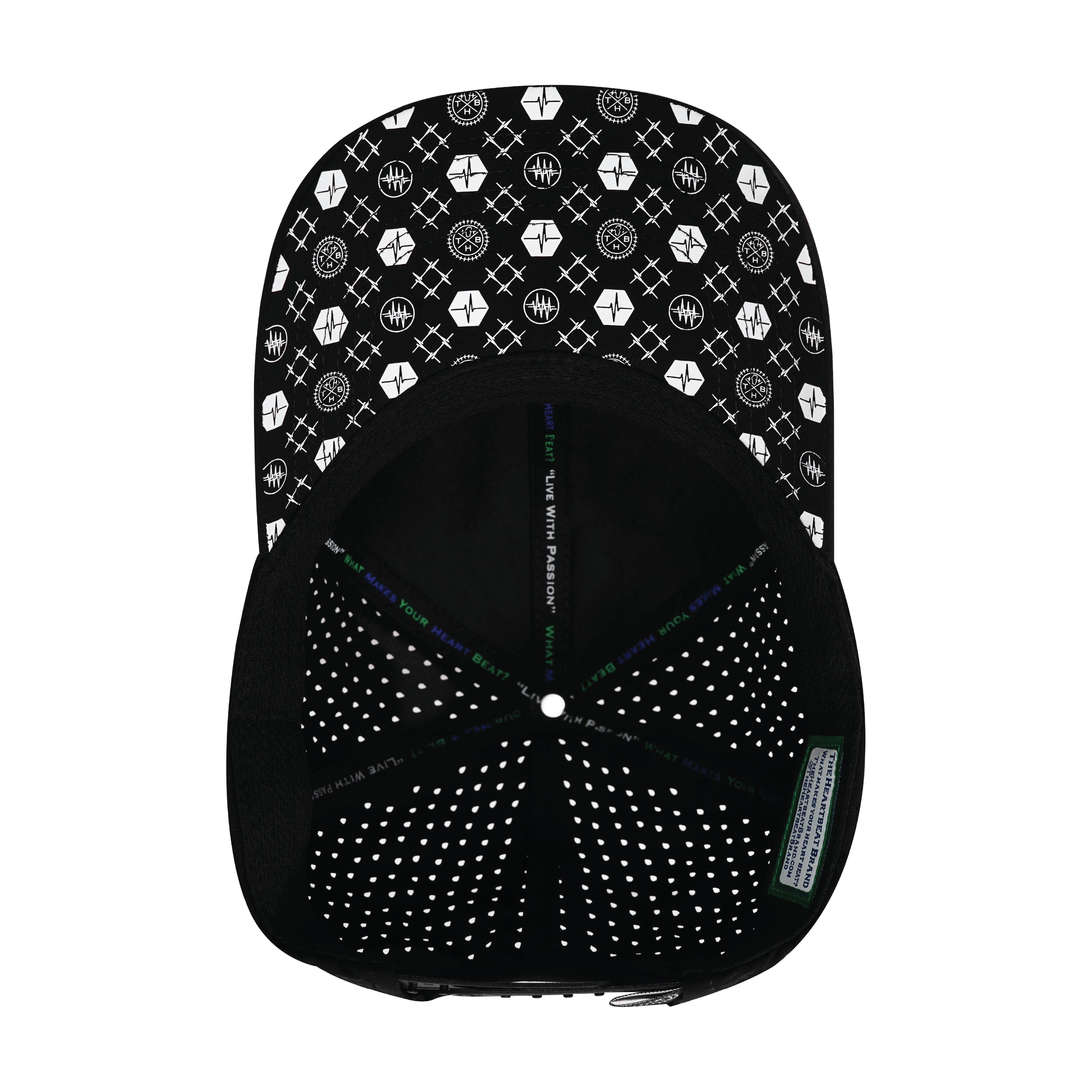 Pickleball Hat - Low Profile - Ponytail - Black - Laser Mesh
