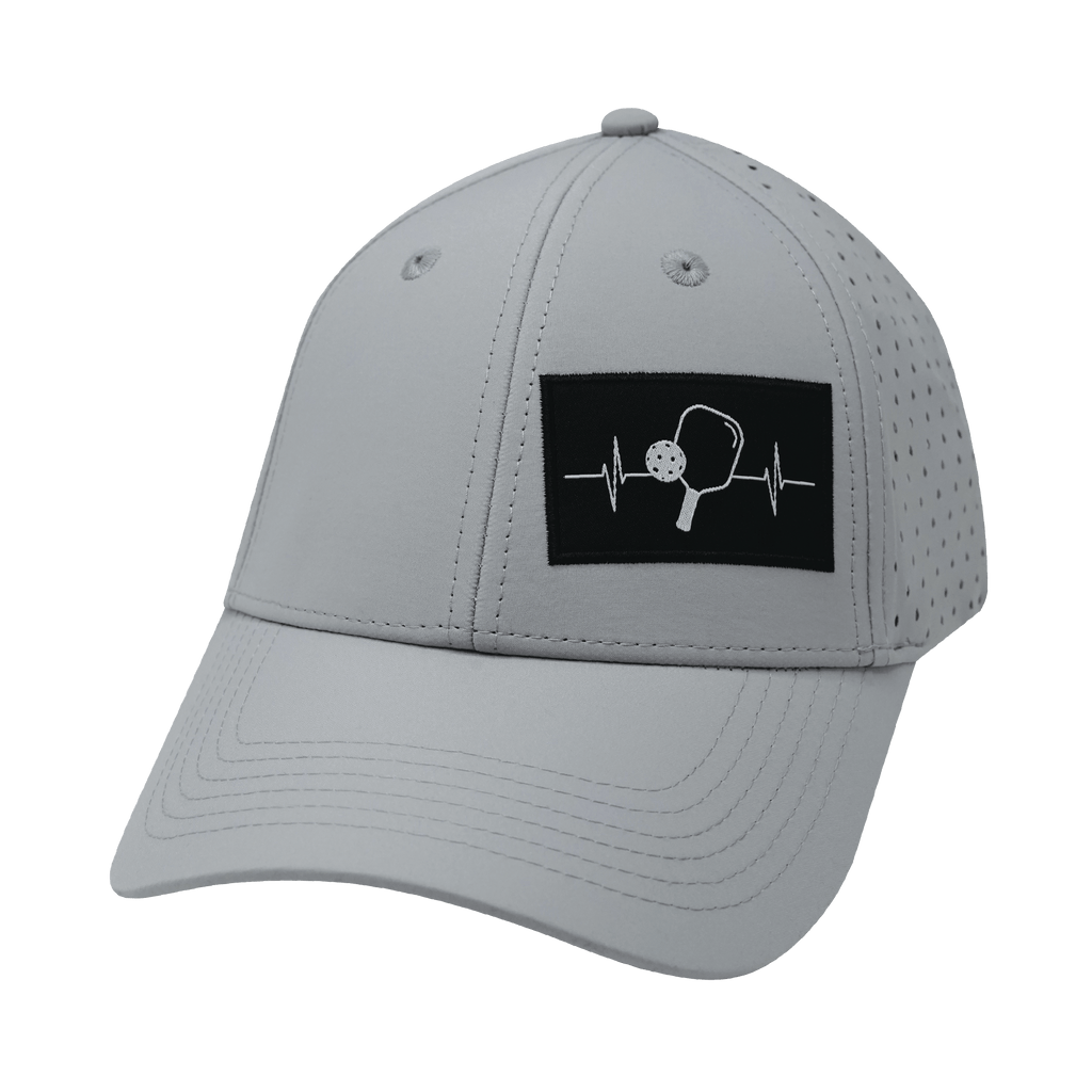 Pickleball Hat - Low Profile - Ponytail - Gray - Laser Mesh