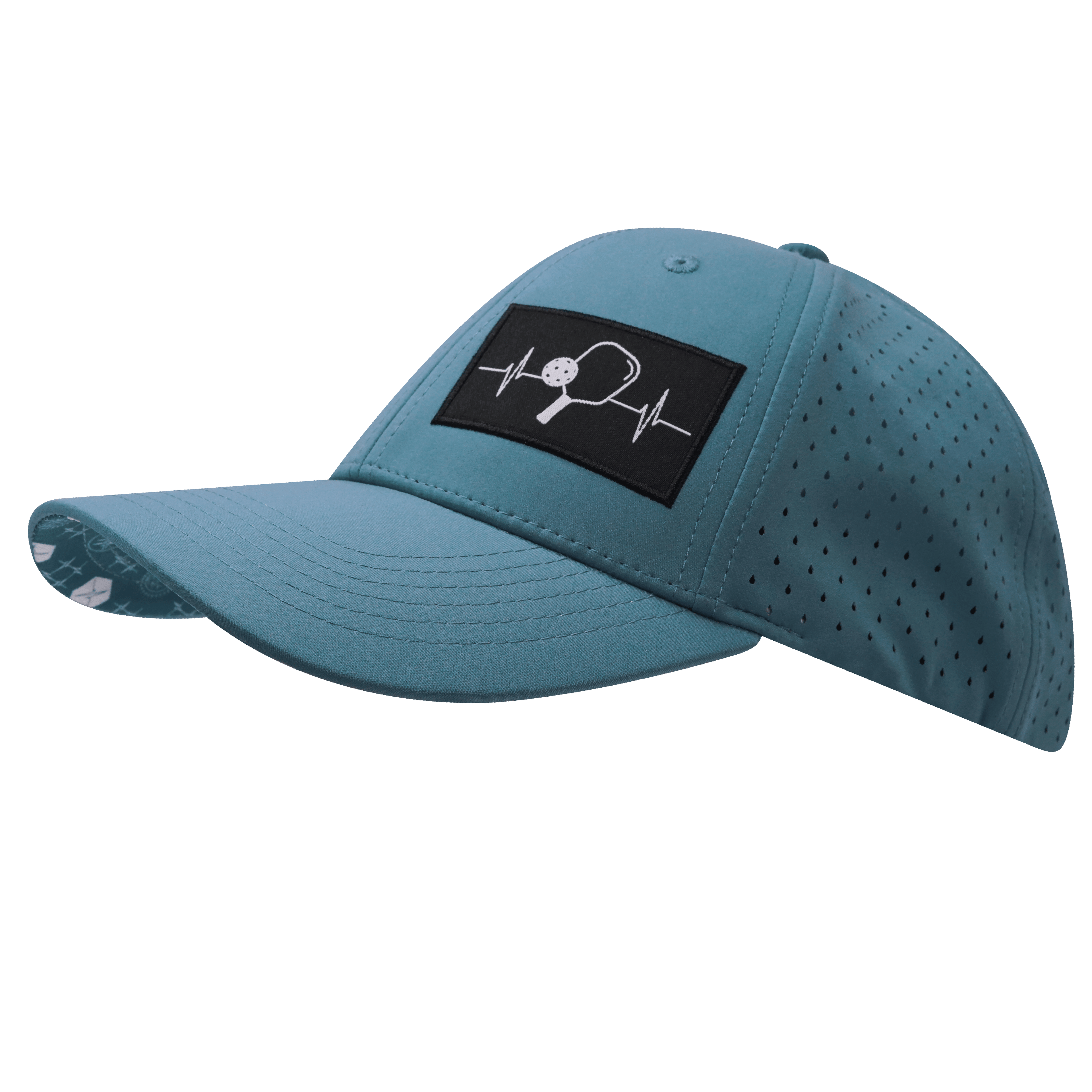 Pickleball Hat - Low Profile - Ponytail - Light Blue - Laser Mesh