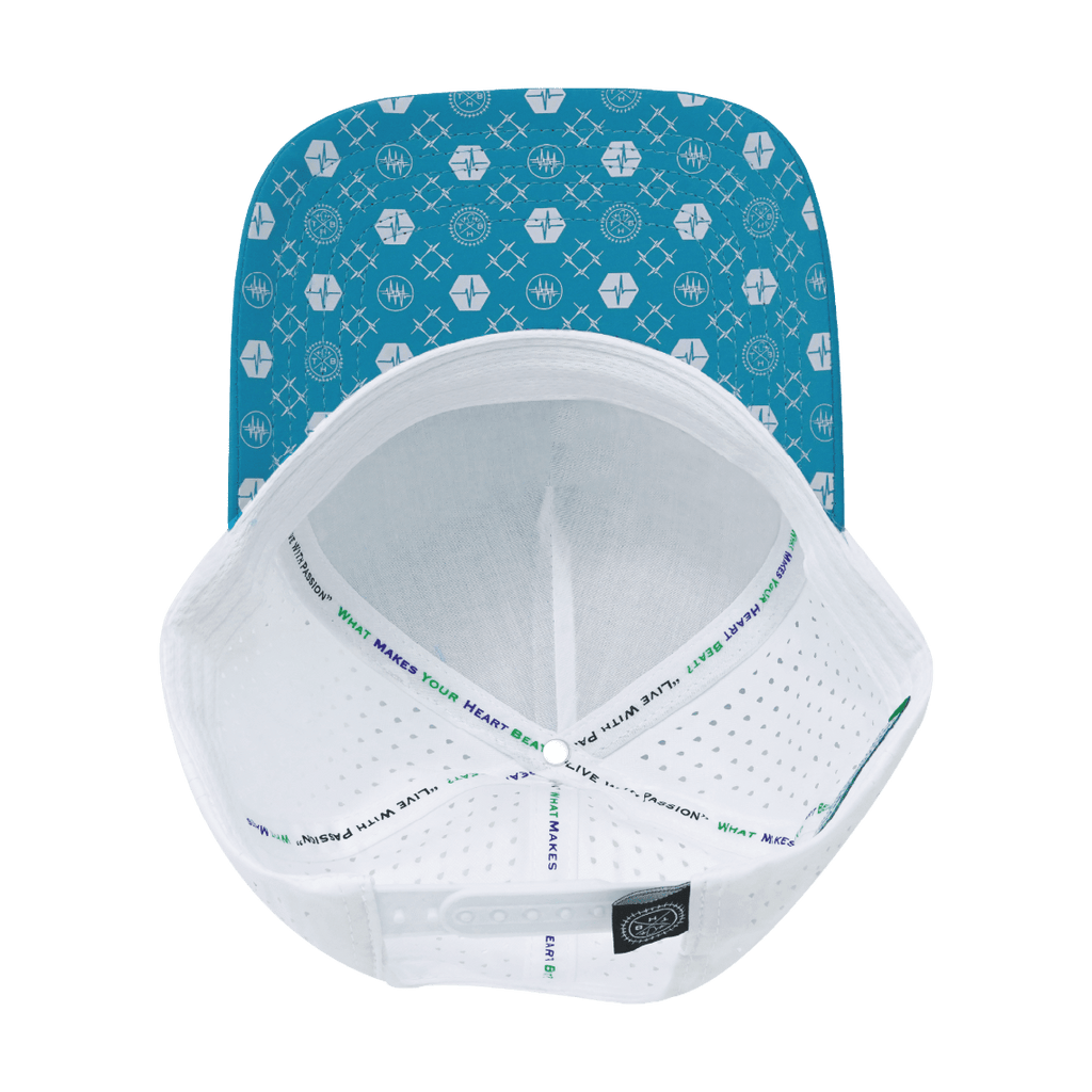 Pickleball Hat - Trucker Hat - Neon Blue Green / White - Laser Mesh