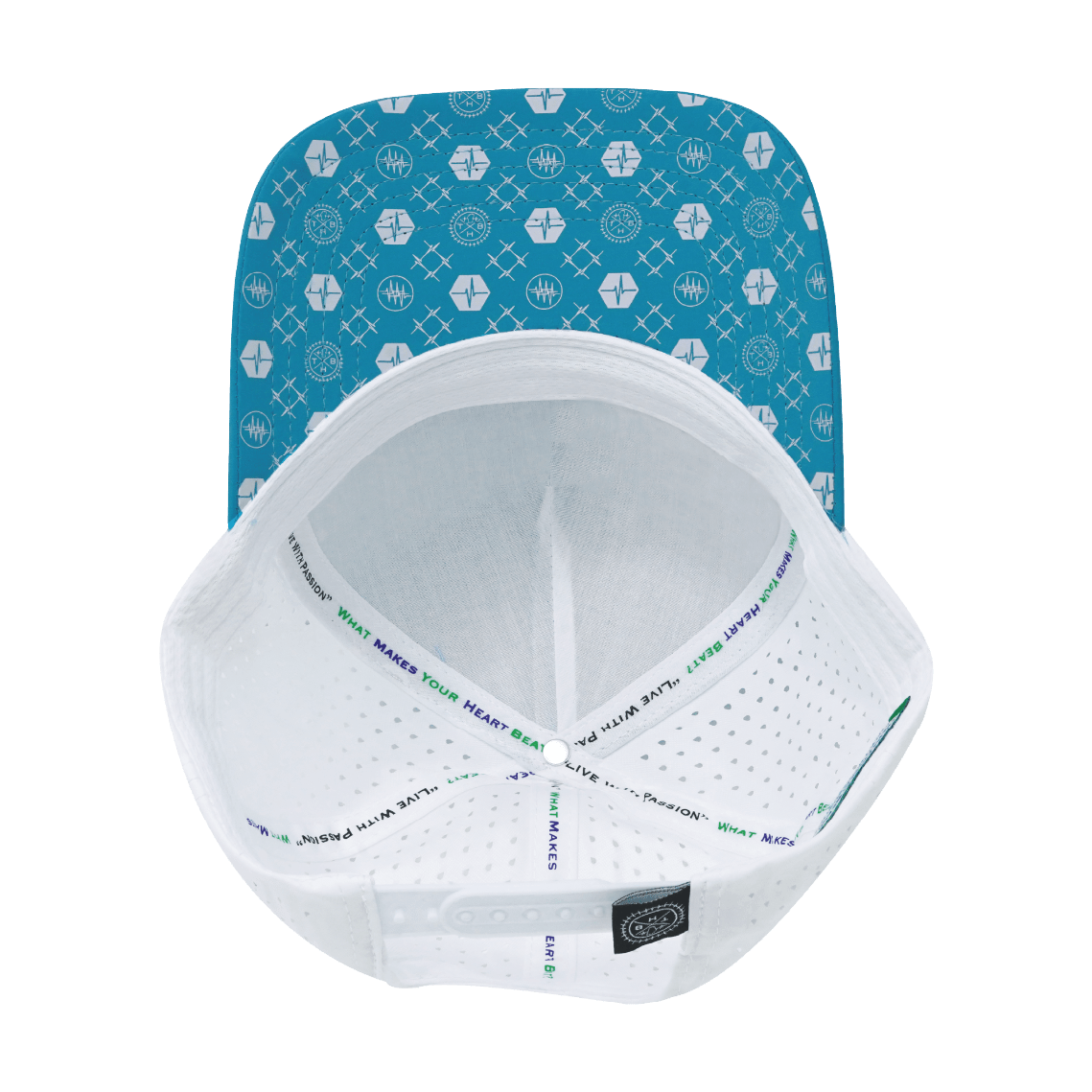 Pickleball Hat - Trucker Hat - Neon Blue Green / White - Laser Mesh
