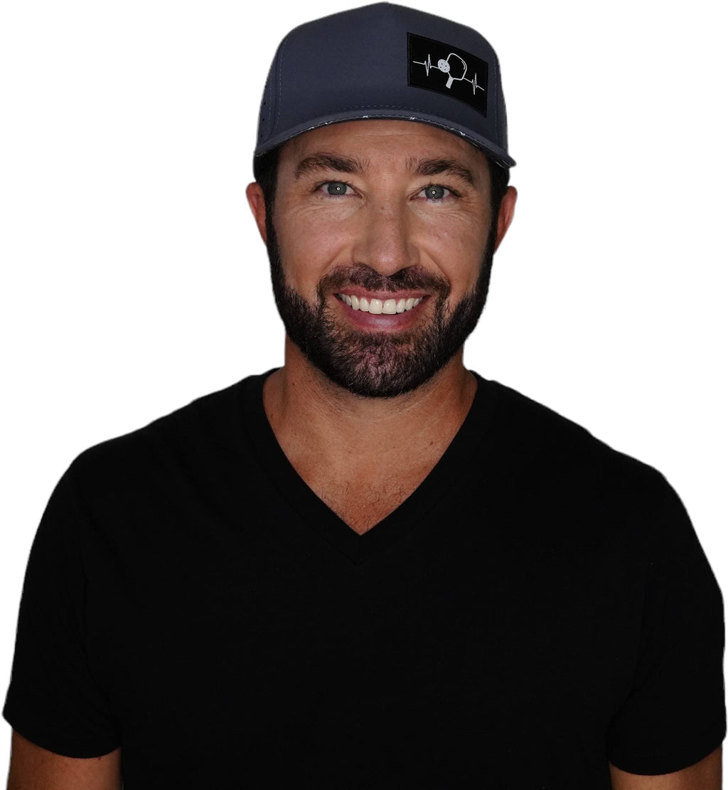 Pickleball Hat - Trucker Hat - Charcoal Gray - Laser Mesh