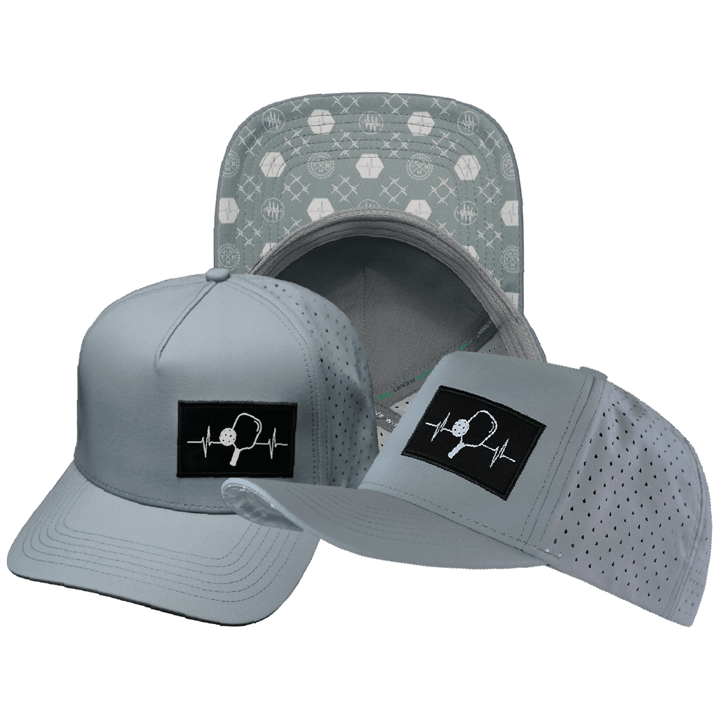 Pickleball Hat - Trucker Hat - Gray - Laser Mesh
