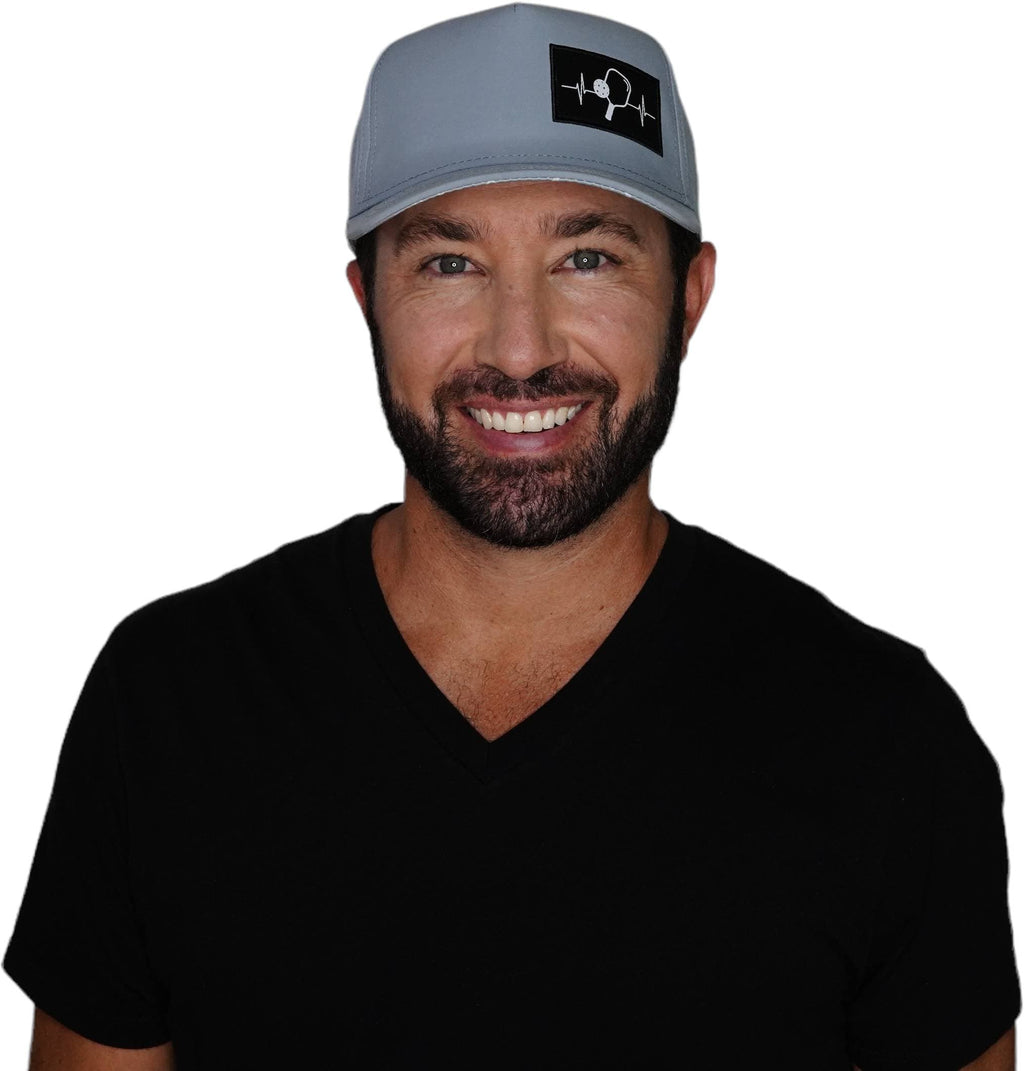 Pickleball Hat - Trucker Hat - Gray - Laser Mesh