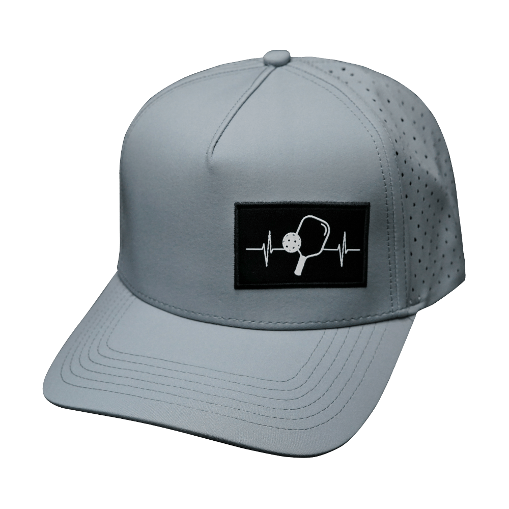 Pickleball Hat - Trucker Hat - Gray - Laser Mesh