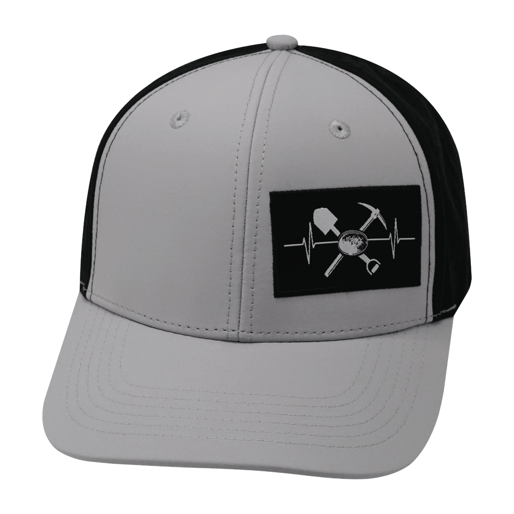 Prospecting Hat - Baseball Hat Fit - Gray /  Black - Laser Mesh