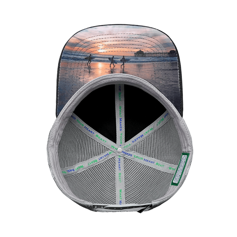 Surf Hat - Baseball Hat Fit - Charcoal / Gray - Trucker Mesh