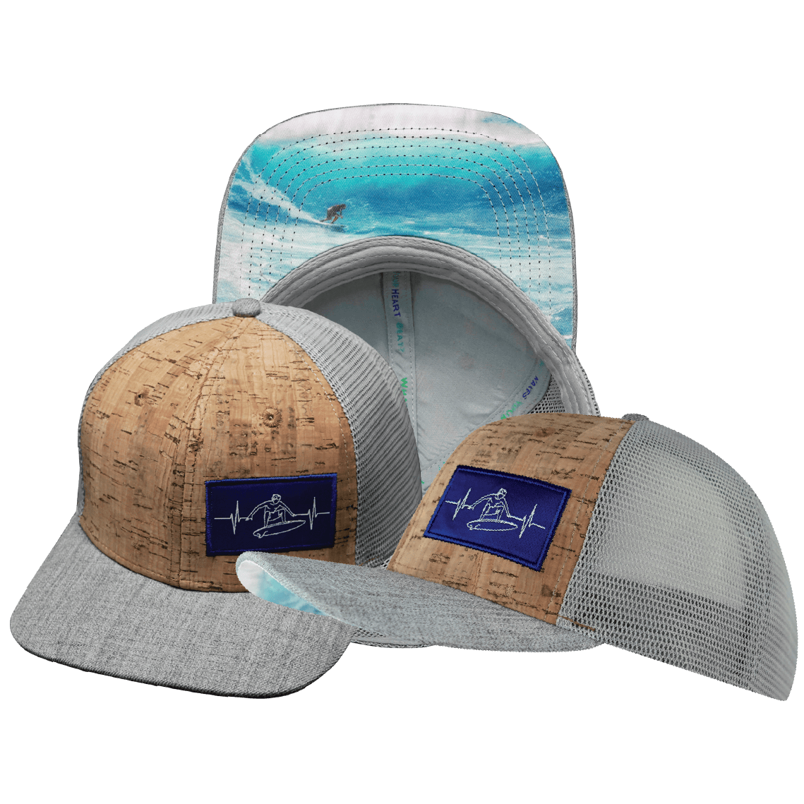 Surf Hat - Baseball Hat Fit - Cork - Heather Gray / Gray - Trucker Mesh