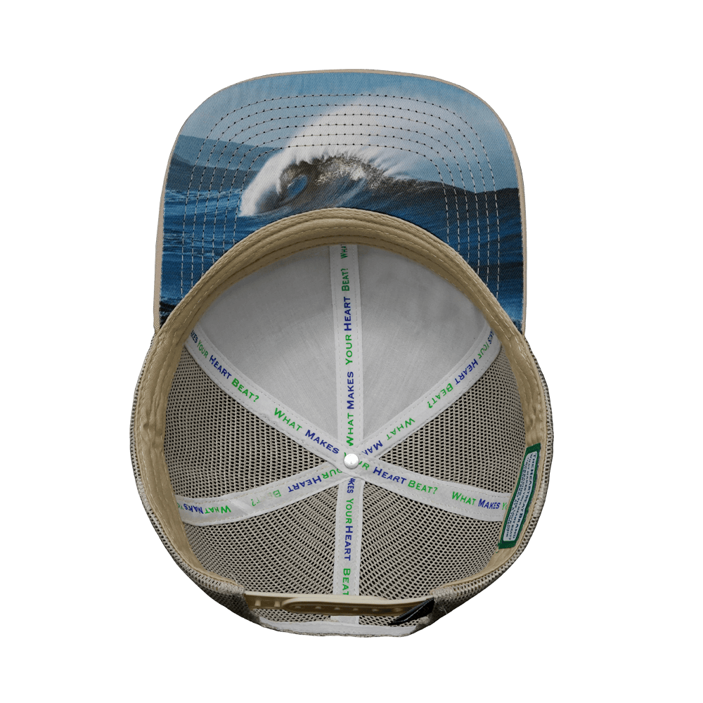 Surf Hat - Baseball Hat Fit - Cream / Gray - Trucker Mesh