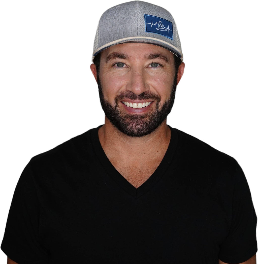 Surf Hat - Baseball Hat Fit - Cream / Gray - Trucker Mesh
