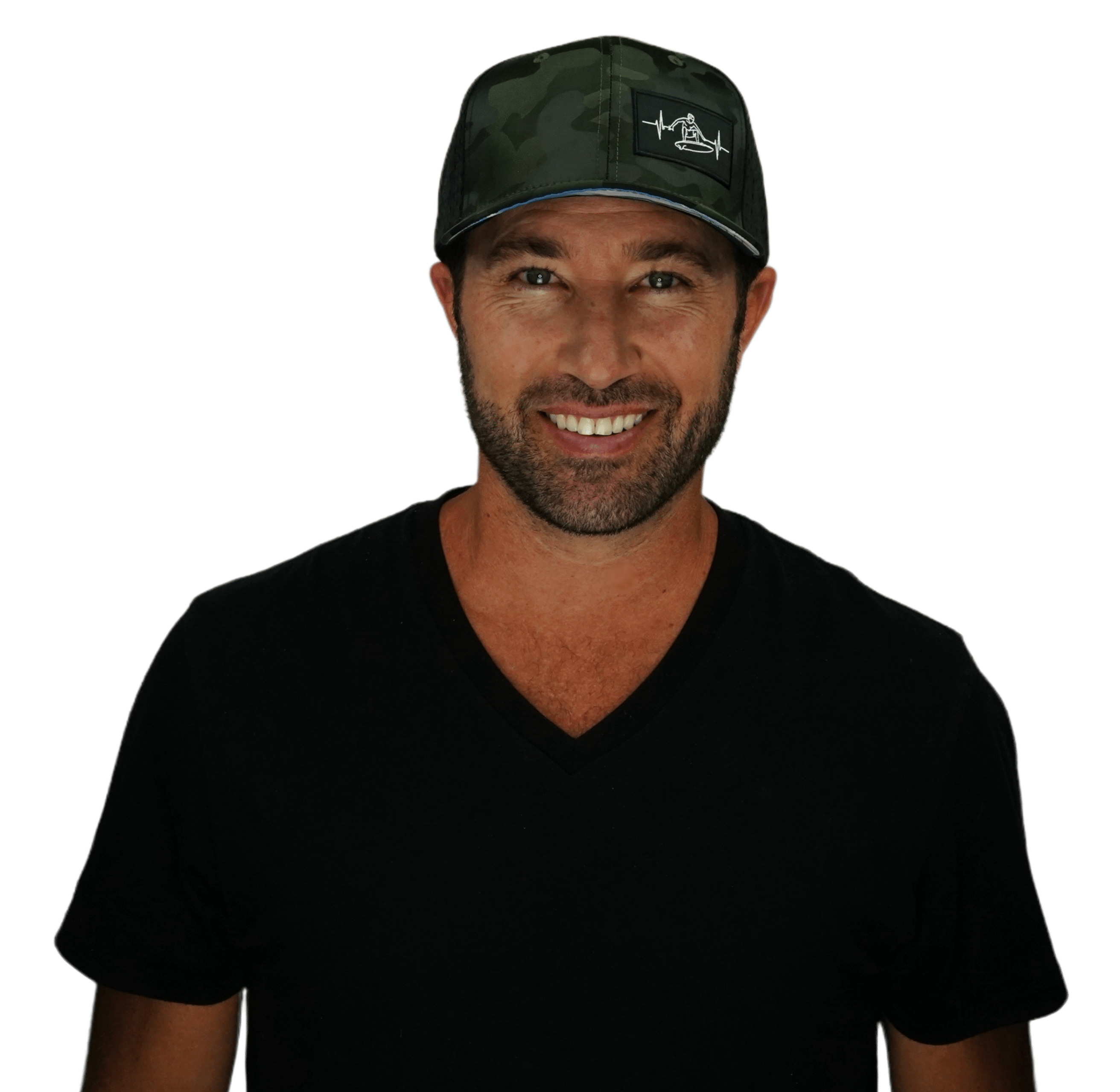 Surf Hat - Baseball Hat Fit - Green Camo / Black - Jersey Mesh