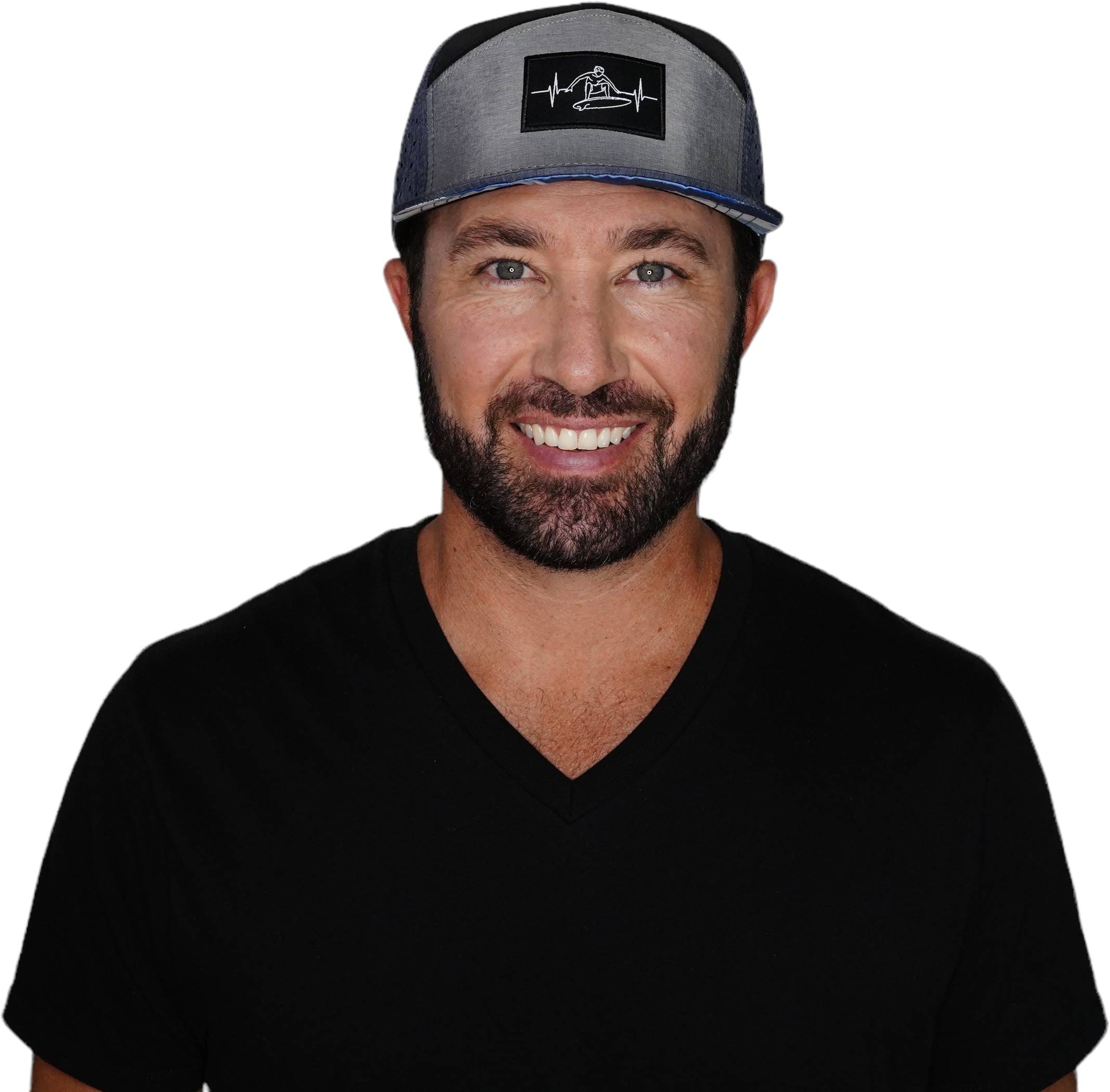 Surf Hat - Flat Bill - Navy / Gray / Black - Laser Mesh