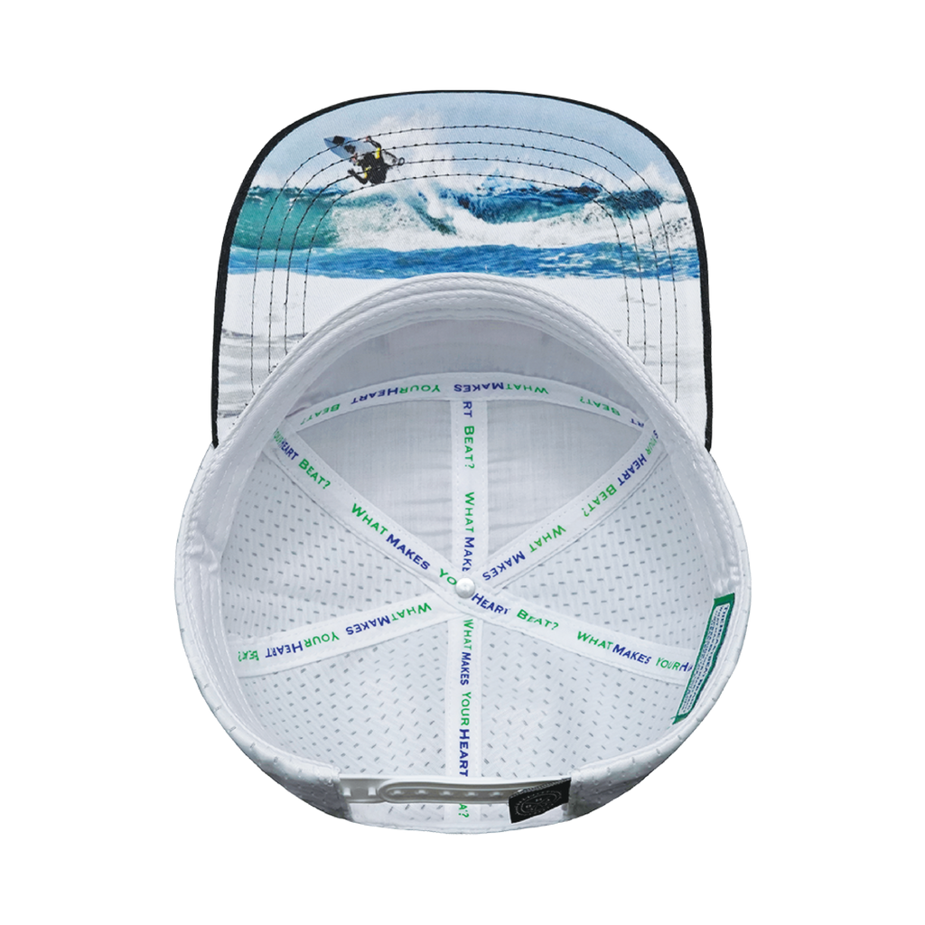 Surf Hat - Flat Bill - Corduroy - Charcoal Gray / Light Blue / White - Jersey Mesh