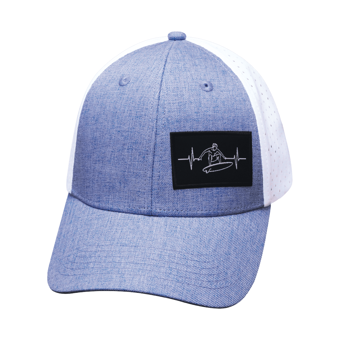 Surf Hat - Low Profile - Light Blue / White - Laser Mesh