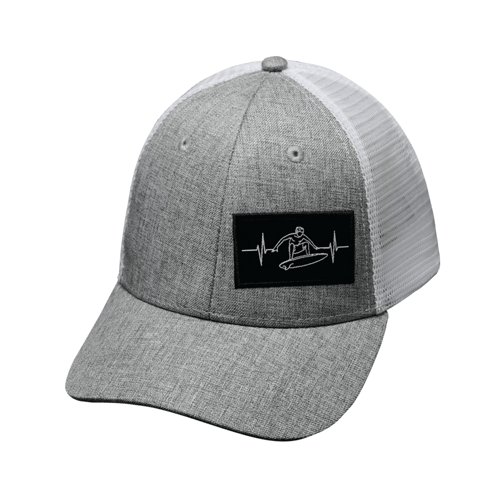 Surf Hat - Low Profile - Heather Gray / White - Trucker Mesh