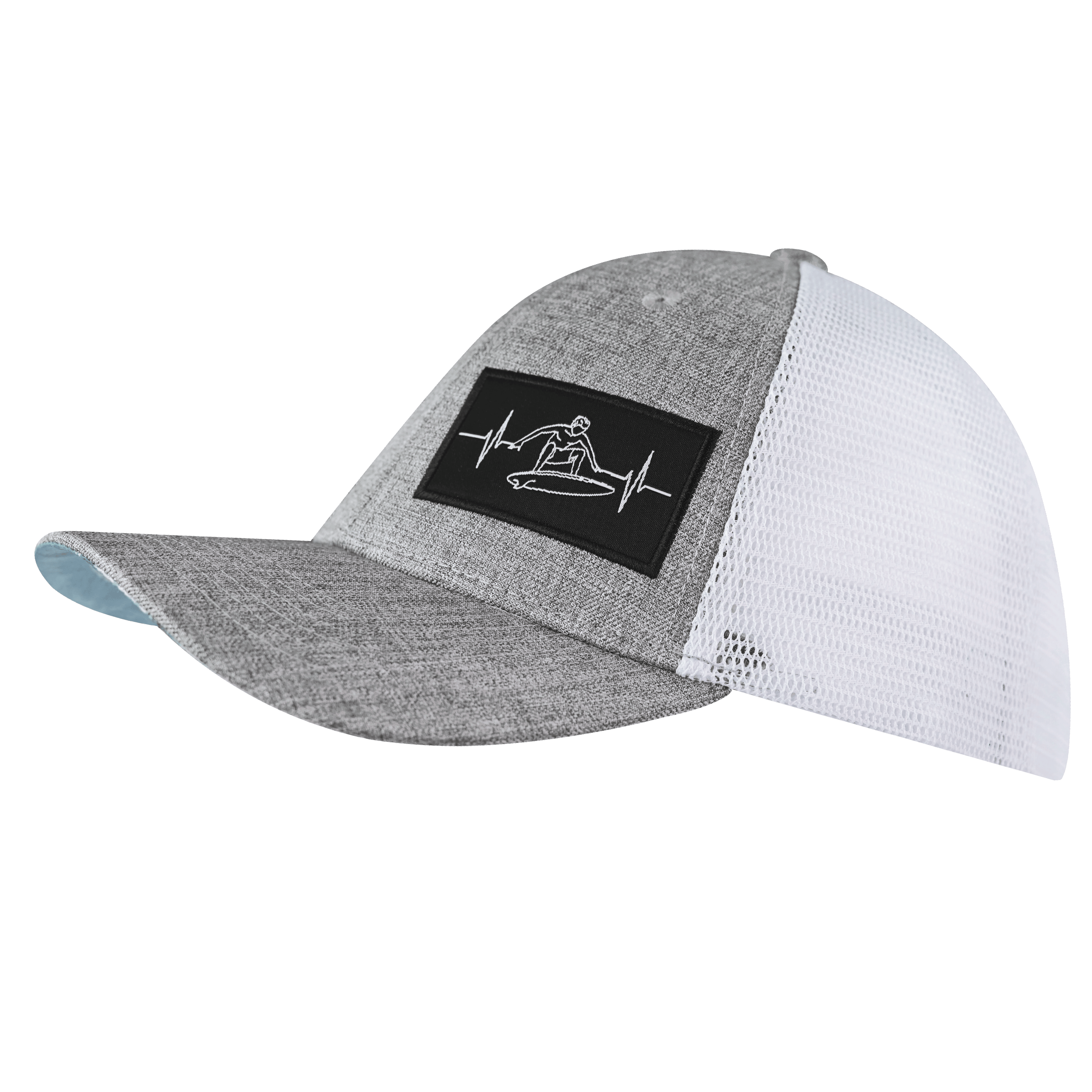 Surf Hat - Low Profile - Heather Gray / White - Trucker Mesh