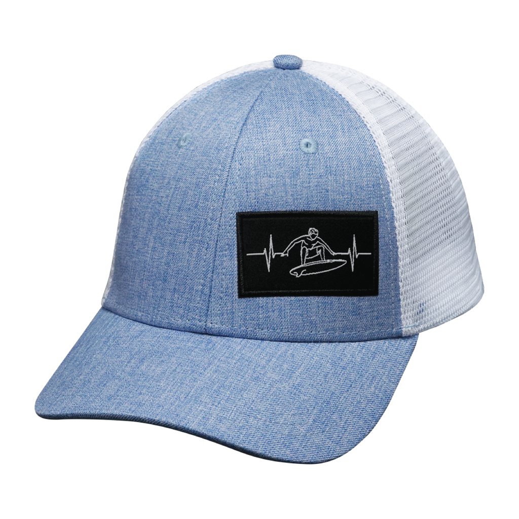 Surf Hat - Low Profile - Light Blue / White - Trucker Mesh