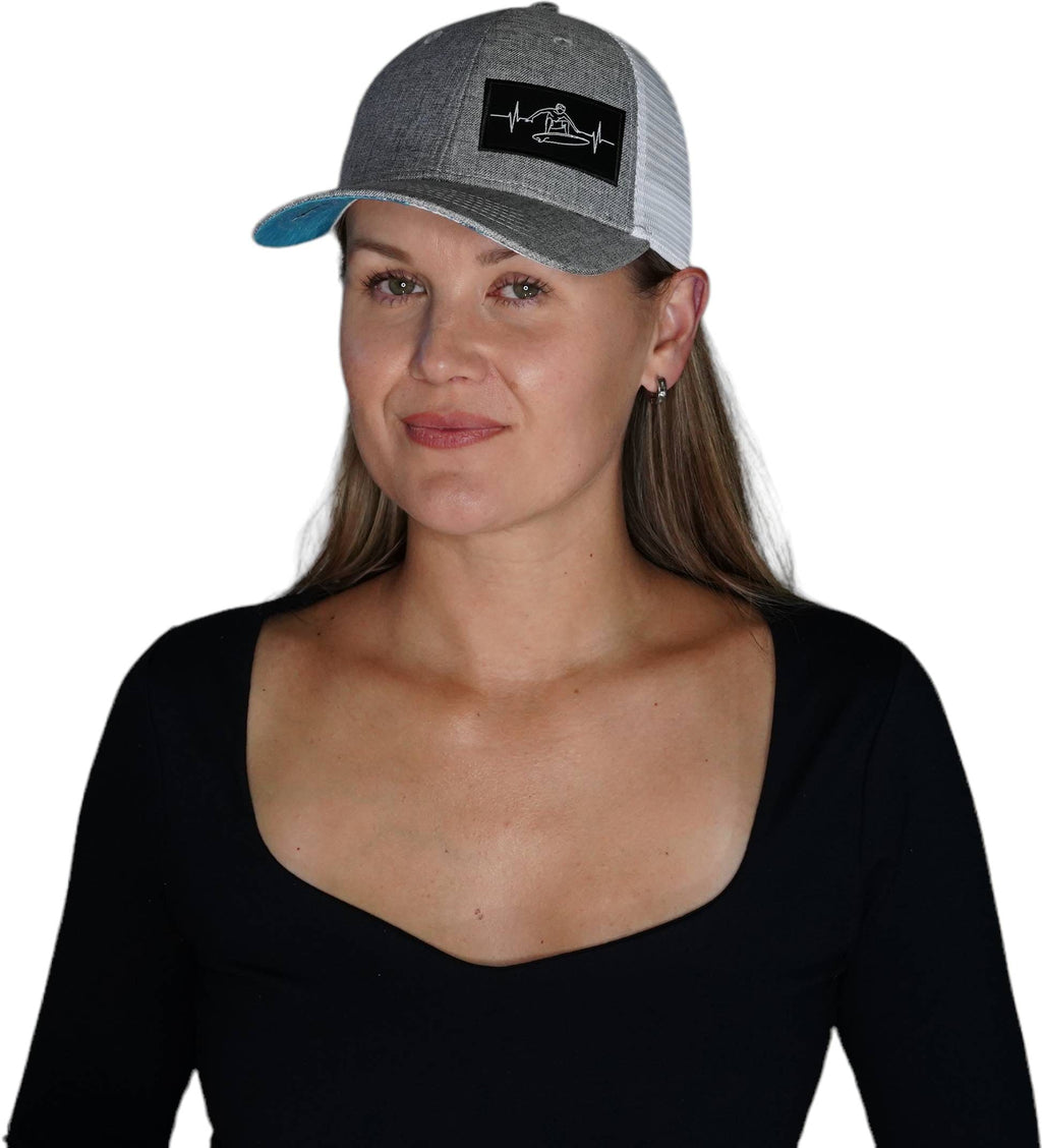 Surf Hat - Low Profile - Heather Gray / White - Trucker Mesh