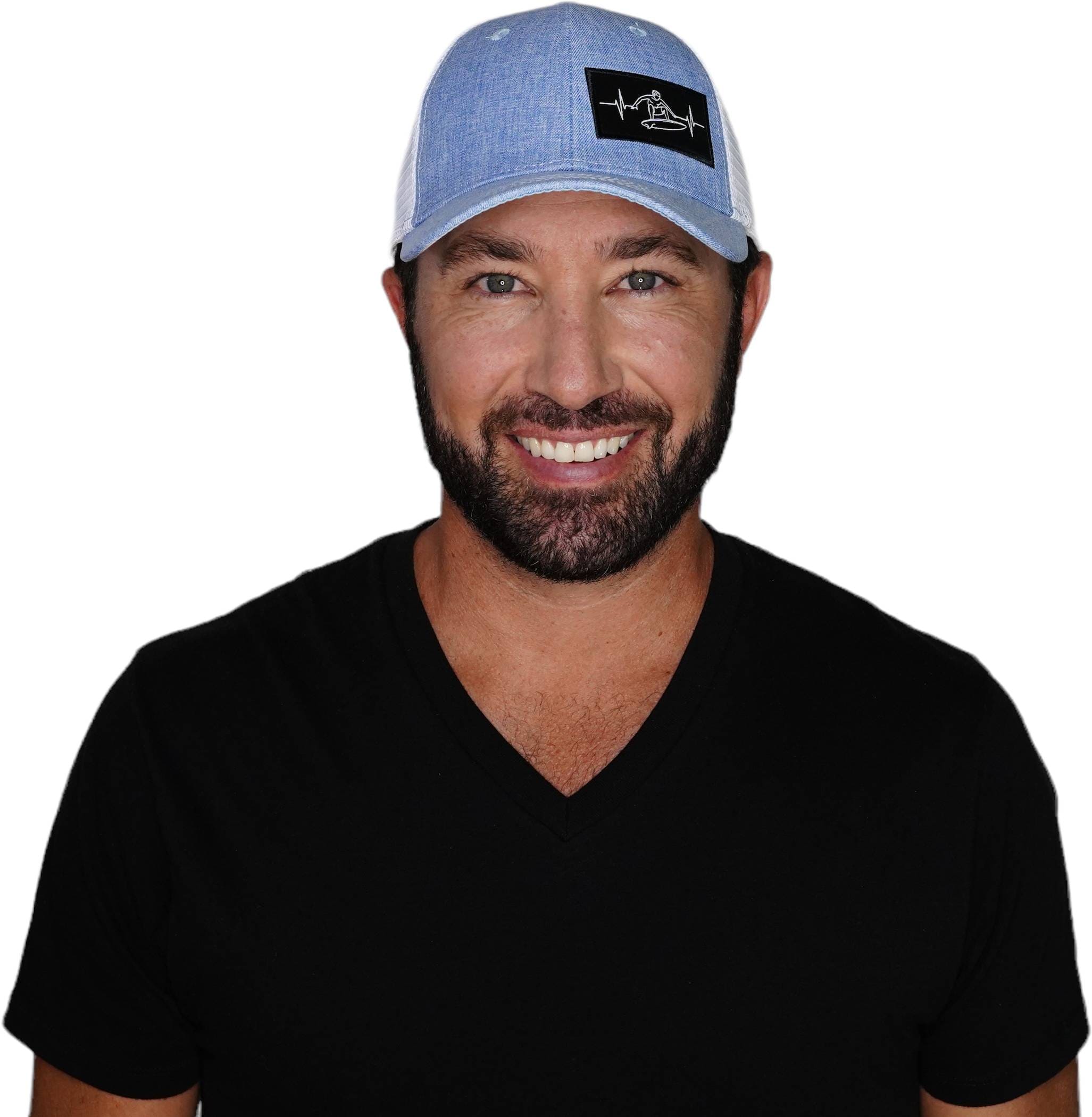 Surf Hat - Low Profile - Light Blue / White - Trucker Mesh