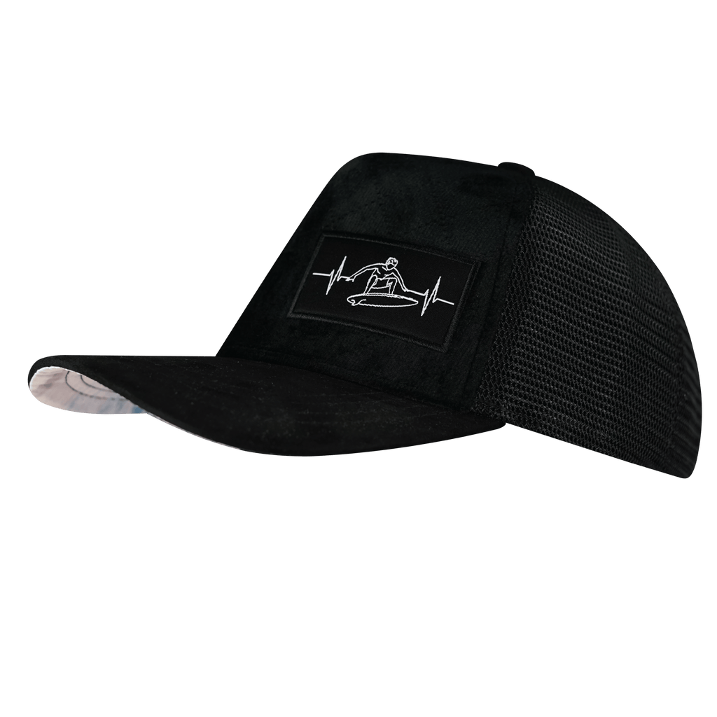 Surf Hat - Trucker Hat - Quilted Velvet - Trucker Mesh