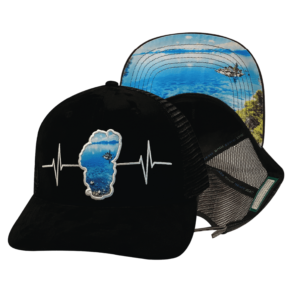 Tahoe Hat - Baseball Hat Fit - Suede - Black - Glass - Trucker Mesh