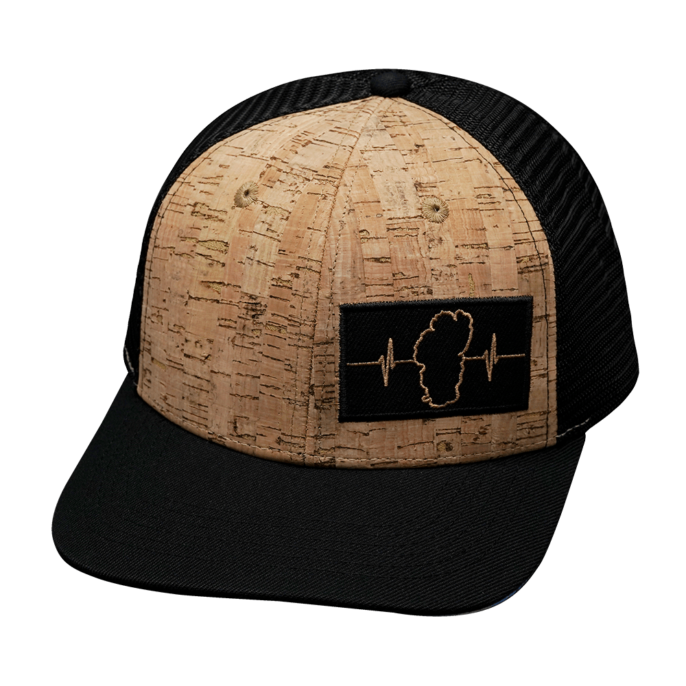 Tahoe Hat - Baseball Hat Fit - Cork - Black - Trucker Mesh