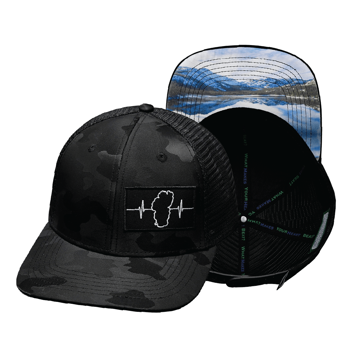 Tahoe Hat - Baseball Hat Fit - Black Camo / Black - Trucker Mesh
