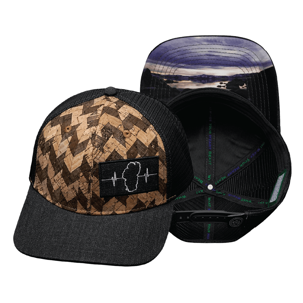 Tahoe Hat - Baseball Hat Fit - Cork - Charcoal - Trucker Mesh