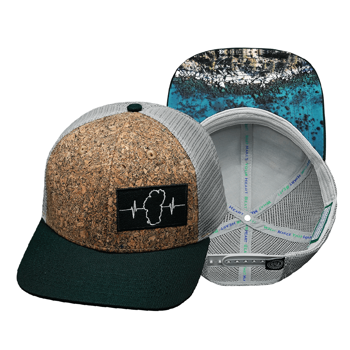 Tahoe Hat - Baseball Hat Fit - Cork - Green / Gray - Trucker Mesh