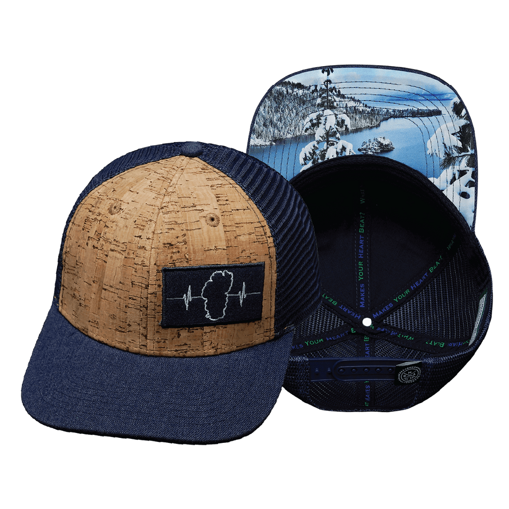 Tahoe Hat - Baseball Hat Fit - Cork - Navy - Trucker Mesh
