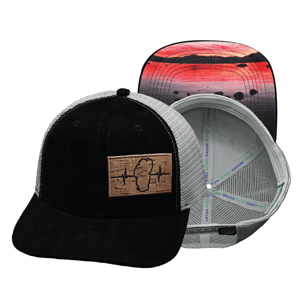 Tahoe Hat - Baseball Hat Fit - Suede - Black / Gray - Trucker Mesh