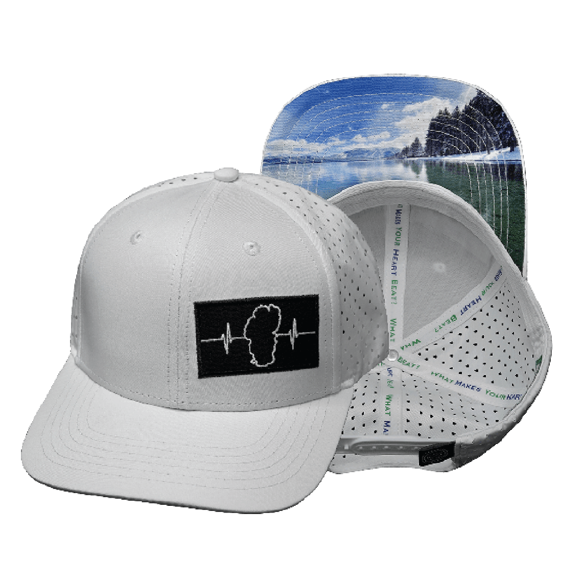 Tahoe Hat - Baseball Hat Fit - White - Laser Mesh
