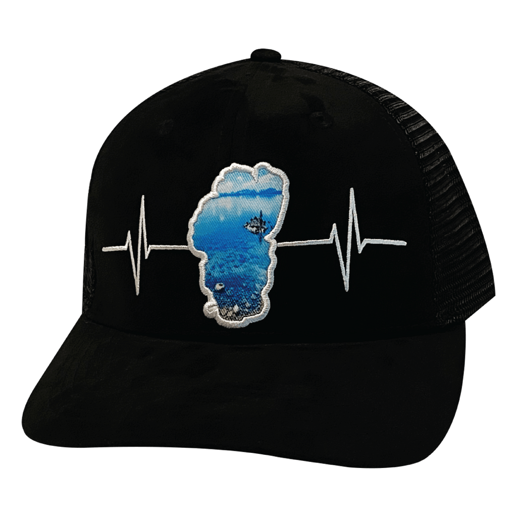 Tahoe Hat - Baseball Hat Fit - Suede - Black - Glass - Trucker Mesh